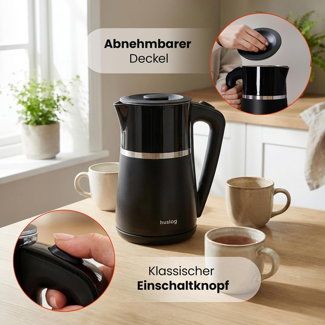 Elektrischer Wasserkocher mit einem Fassungsvermögen 1,7 L, 2200W, Schwarz 1.7 Liter Elektrischer Wa