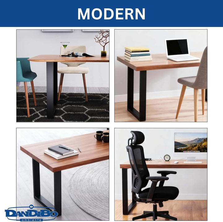 DanDiBo 2X Tischbeine Metall Schwarz 72 x 62 cm Tischgestell Höhenverstellbar 96662 Tischfüsse Möbel