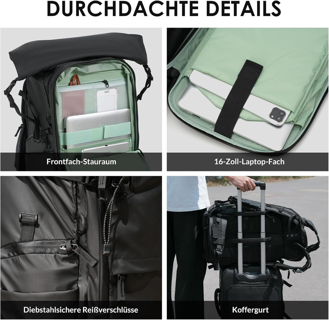 TARION Kamerarucksack Rolltop Wasserdicht Fotorucksack: 35L Professionelle Fotografie Kameratasche m