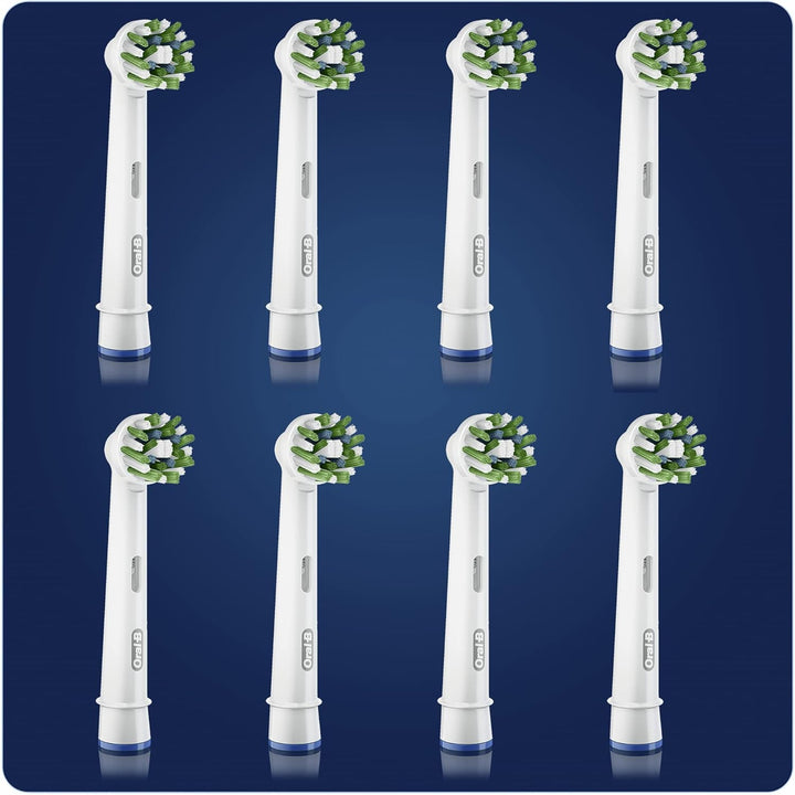Oral-B CrossAction Aufsteckbürsten mit CleanMaximiser-Borsten für ganzheitliche Mundreinigung, 8 Stü