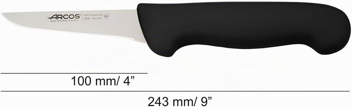 Arcos Profi-Ausbeinmesser - Edelstahlklinge NITRUM 100 mm - Schwarzer Polypropylen-Griff - Perfekt z