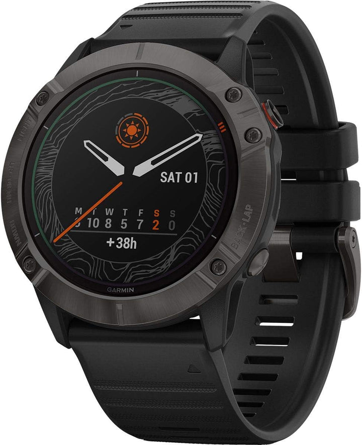 Garmin Fenix 6X Solar Titanium DLC schwarz/grau, 010-02157-21