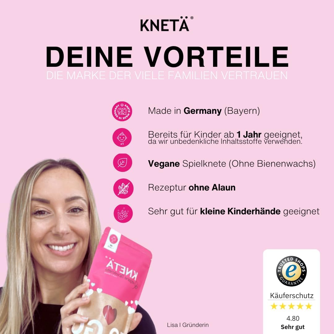 KNETÄ XXL Papierdose (1.000g) - Vegane Spielknete für Kinder ab 1 Jahr I Kita I Kindergarten I Made