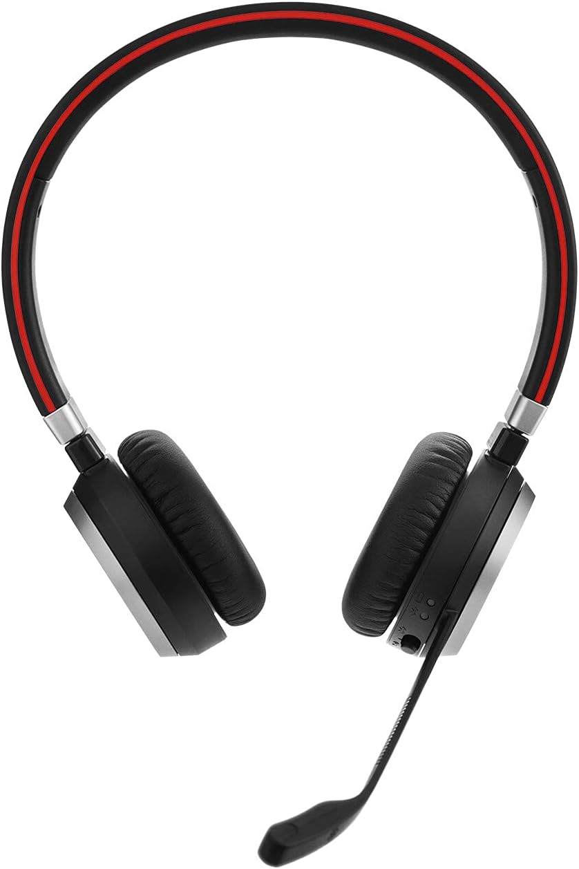 Jabra Evolve 65 Wireless Stereo On-Ear Headset – Unified Communications Optimised Headphones with Lo