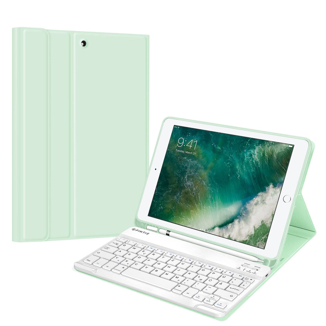 Fintie Tastatur Hülle für iPad 9.7 2018 (6. Generation), Soft TPU Rückseite Gehäuse Keyboard Case mi