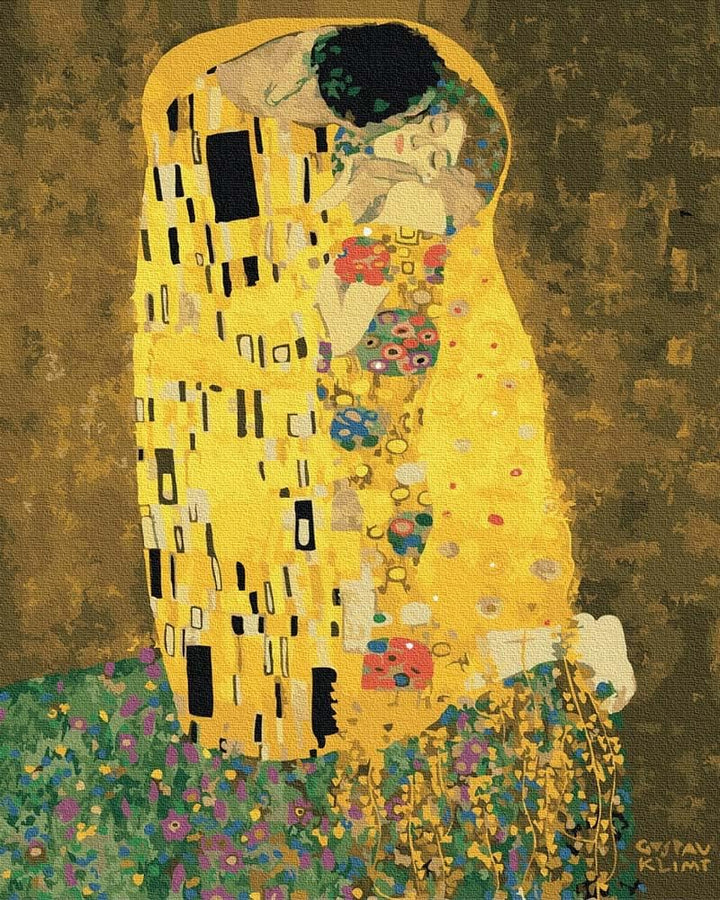 Artnapi Malen nach Zahlen Erwachsene mit Rahmen | DIY Handgemalt | Der Kuss Gustav Klimt | Kit für A