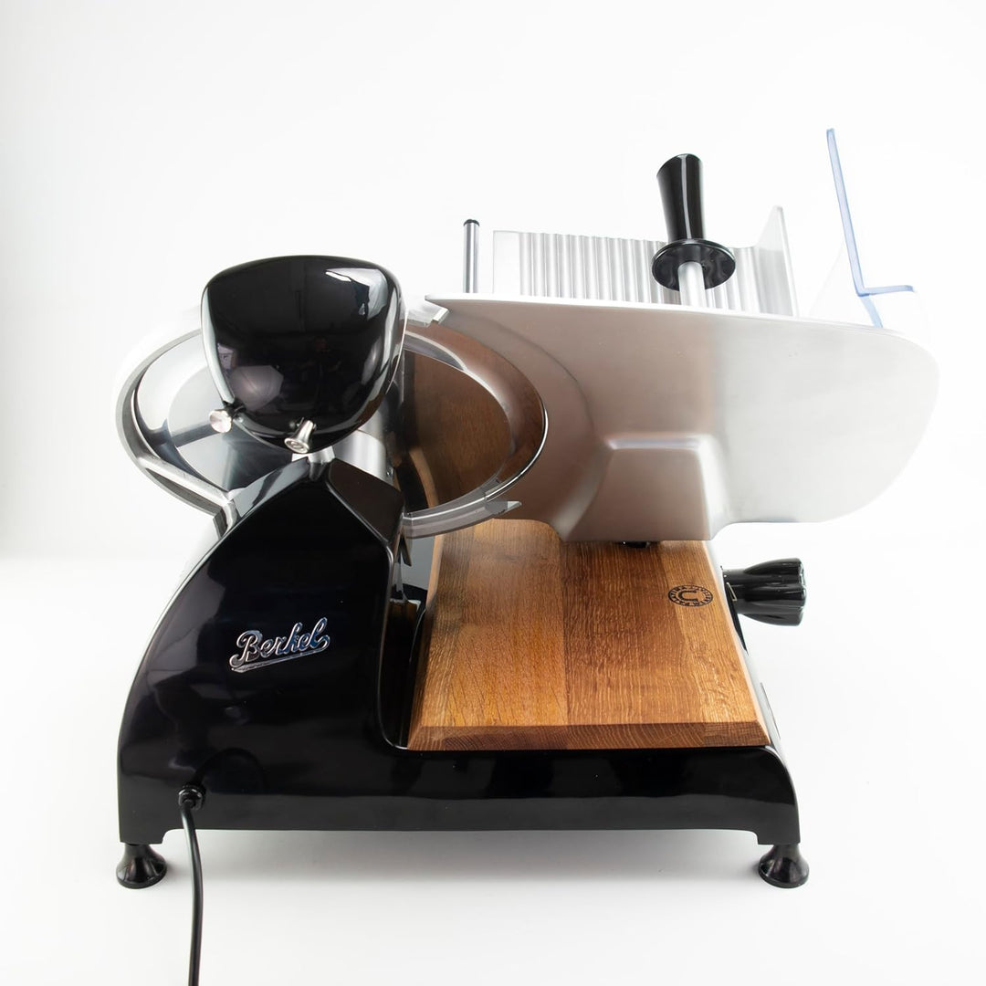 Berkel Red Line 300 Aufschnittmaschine schwarz - Schneidemaschine+ handgefertigtes Einlegebrett aus