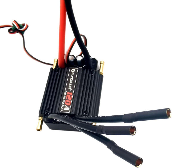 FLYCOLOR 120A Waterproof Brushless ESC Elektronischer Geschwindigkeitsregler mit 5.5V/5A BEC und XT9