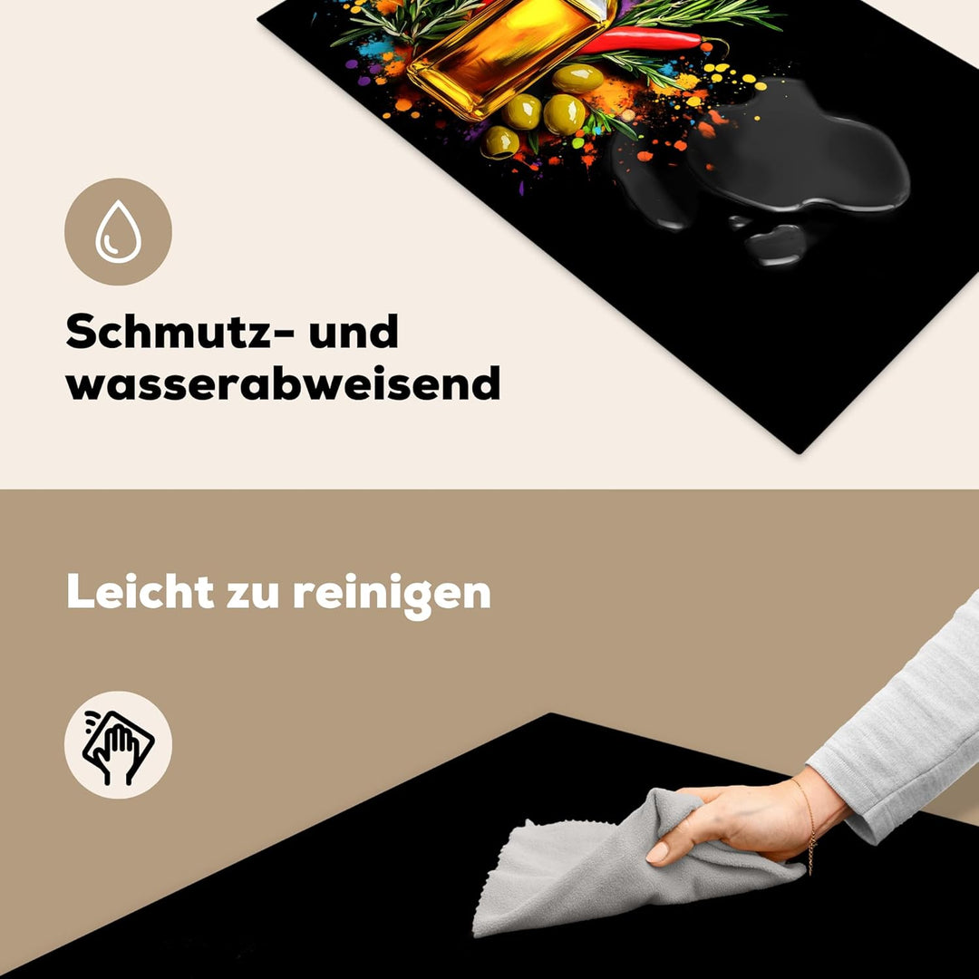 Herdabdeckplatte 90x52 cm Einteilig Ceranfeld Abdeckplatte für Induktionsschutz Ceranfeldabdeckung V