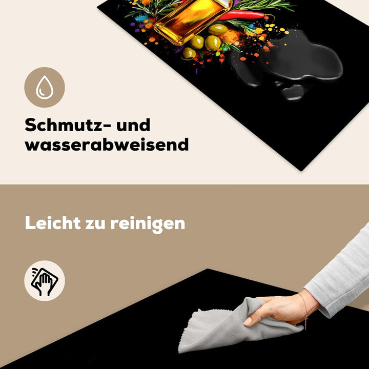 Herdabdeckplatte 90x52 cm Einteilig Ceranfeld Abdeckplatte für Induktionsschutz Ceranfeldabdeckung V
