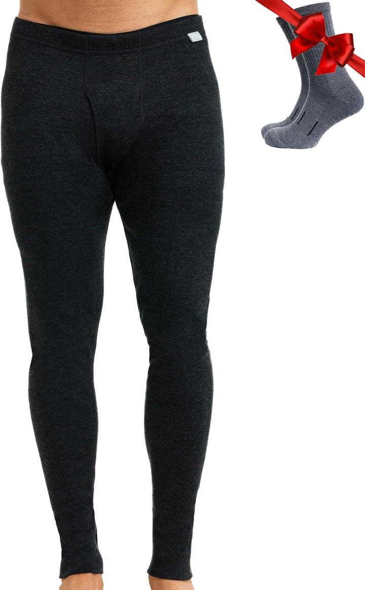 Merino Unterwäsche Herren - Lange Unterhosen Herren Merino Thermounterwäsche + Wollsocken 320 Charco