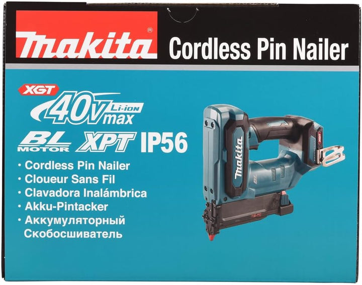 Makita PT001GZ Akku-Stiftnagler 40V max. (ohne Akku, ohne Ladegerät), Petrol/Schwarz