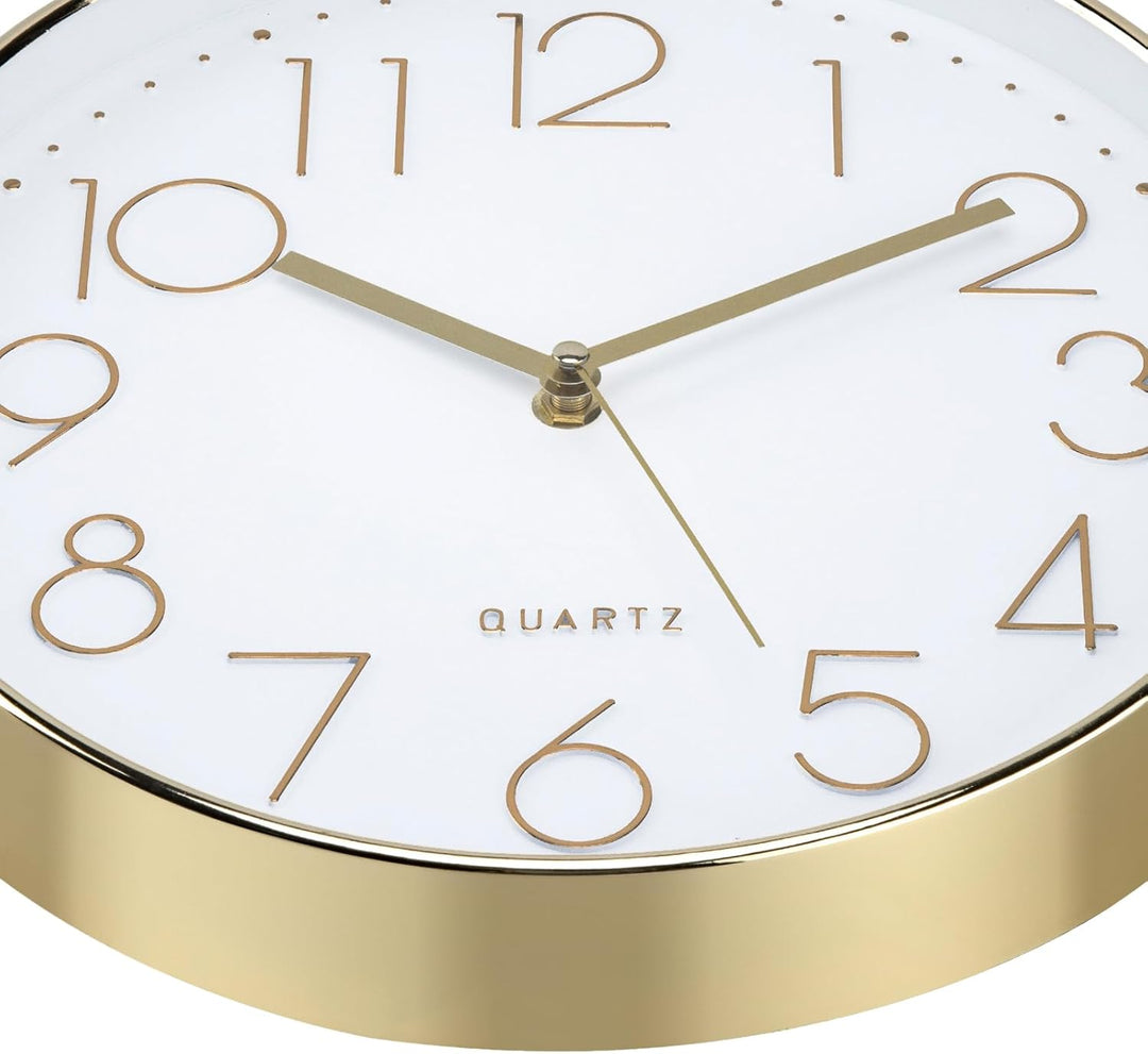 ACCSHINE Wanduhr Ohne Tickgeräusche Lautlos Küchenuhr 30cm Quarz Gross Batterie Betriebene Wanduhr E