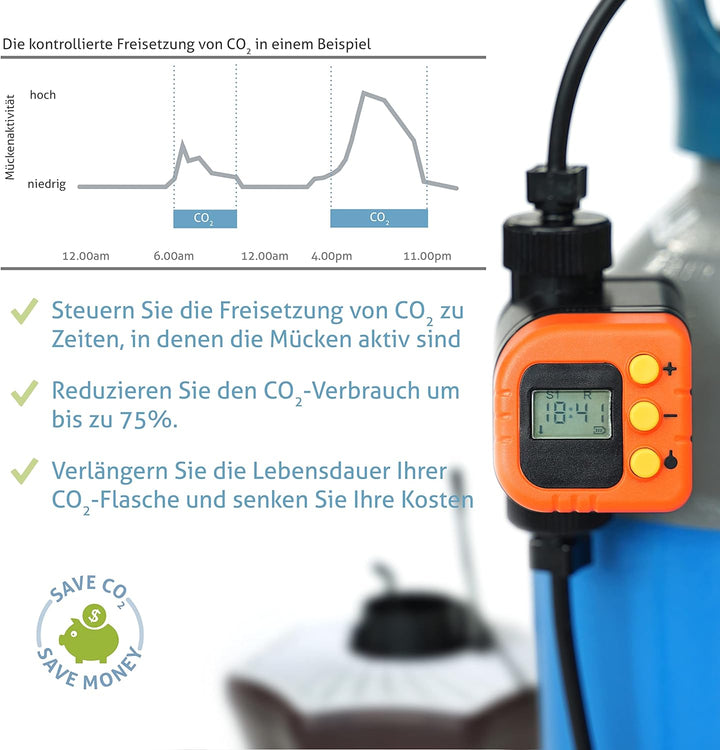 Biogents BG-CO2-Timer, Zeitschaltuhr zur Reduktion des CO2-Verbrauchs bei Biogents-CO2-Mückenfallen