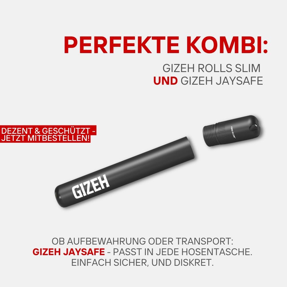 GIZEH BLACK Rolls Slim - Blättchen zum Drehen in individueller Länge – 5 Meter Papier im King Size S