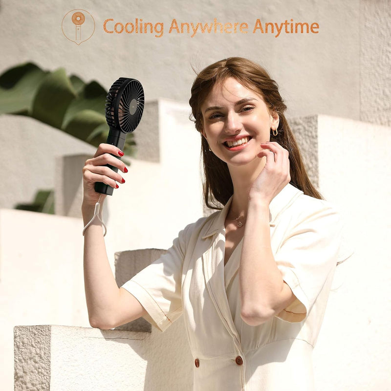 Funme Handventilator [20 Stunden Lange Arbeitszeit] 5000 Akku Starker Wind Leise Tischventilator 4 S