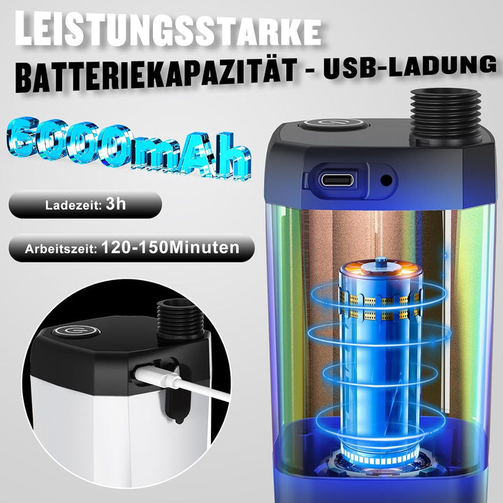 Spopal Campingdusche Tragbare, [6000mAh] Camping Dusche mit mit Pumpe und Temperaturanzeige, Camping