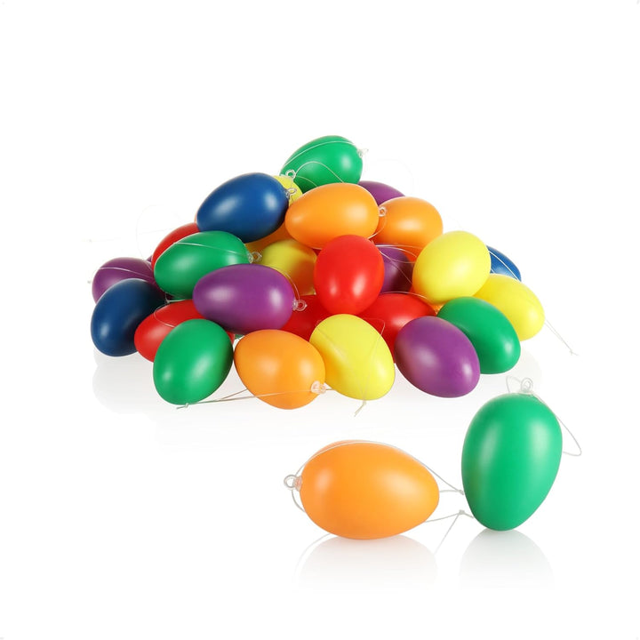com-four® 36x Ostereier zum Aufhängen - Osterdeko in leuchtenden Farben - Deko Ostereier aus Kunstst