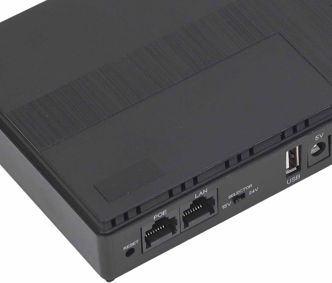 Mini UPS Batterie Backup, 10400mAh 18Wh Unterbrechungsfreie Stromversorgung mit DC 12V 9V 5V 2A Ausg