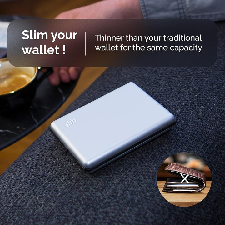 ÖGON Smart Wallets - Aluminium Geldbörse Big Stockholm - RFID Blockierung Kartenetui - Bis zu 10 Kar