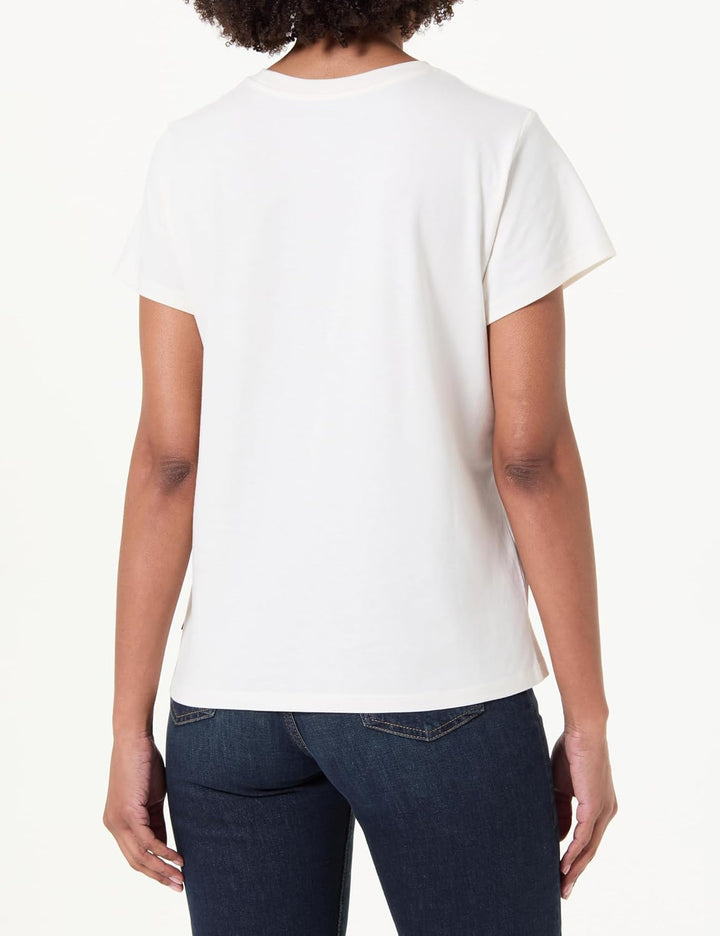 Levi's Damen The Perfect Tee T-Shirt, Chesthit Logo L Daisy Bw Egret, L Daisy Bw Egret