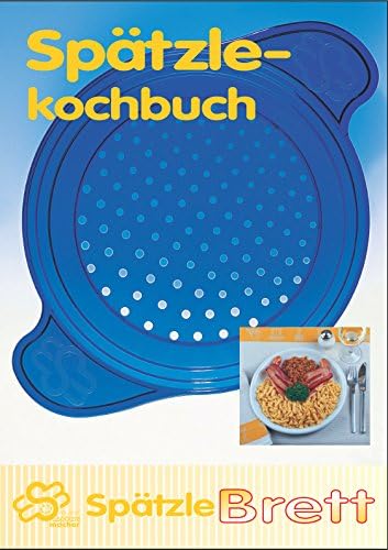 Spätzlereibe mit Spezialschaber für lange und kurze Spätzle und 4 Teigkarten, blau