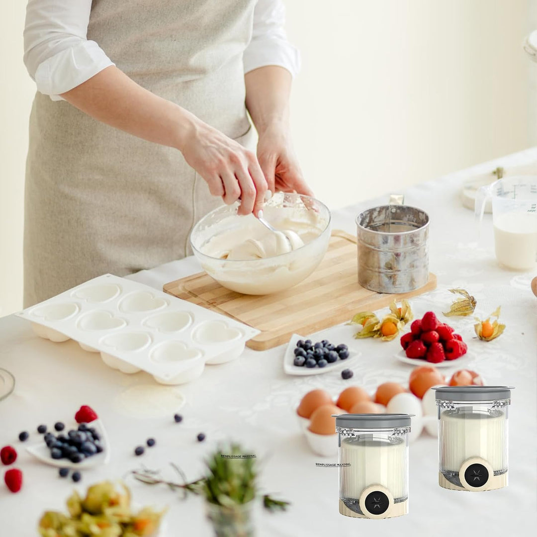 Behälter für Ninja Creami Deluxe Pints,2 Stück Ersatz für Ninja Creami Deluxe Pints und Deckel,Eisbe