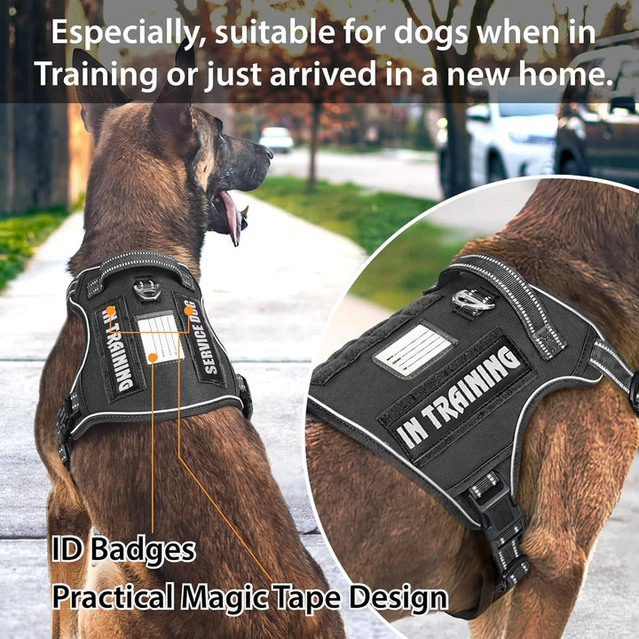 HEELE Hundegeschirr, Metall Taktisches Geschirr, Taktische Hundeweste, Service Hundegeschirr, MOLLE