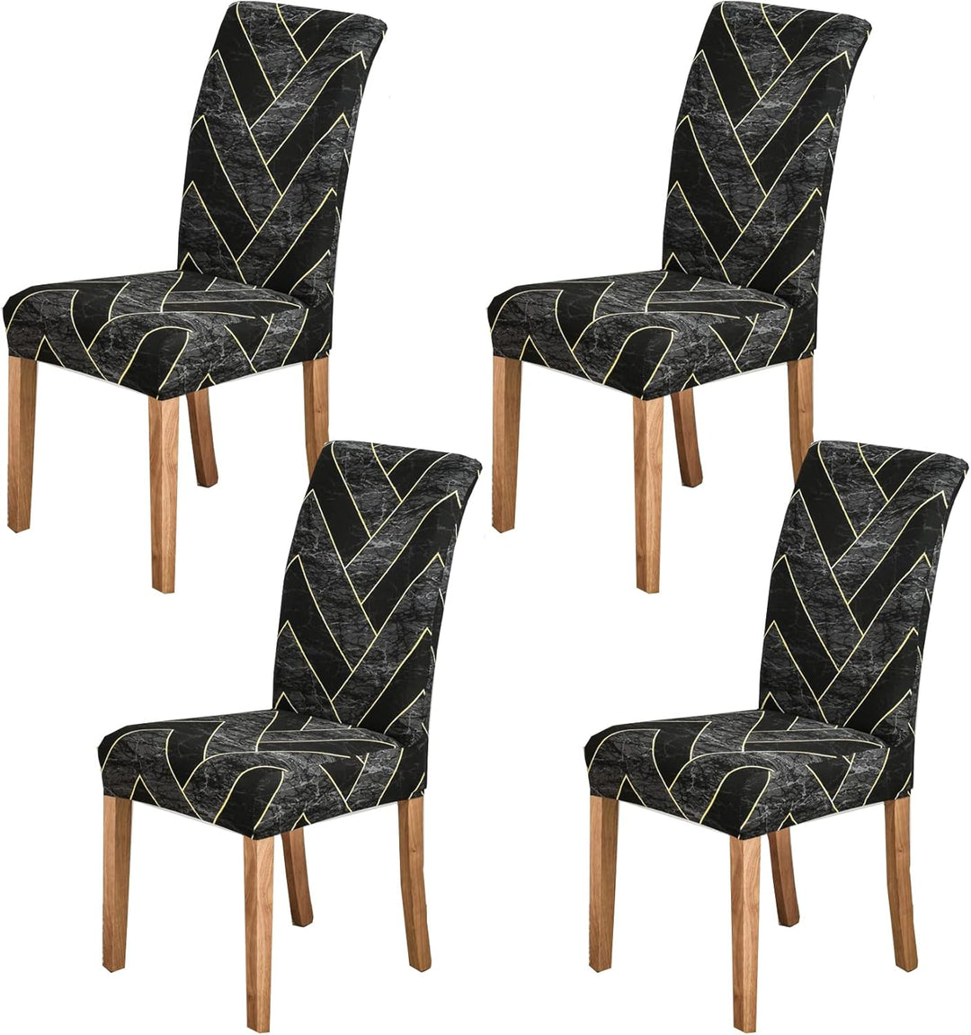 HZDHCLH Stuhlhussen 4er Set Stuhlbezüge Stretch abnehmbar, waschbar, Esszimmerstuhl-Schutzsitz für H