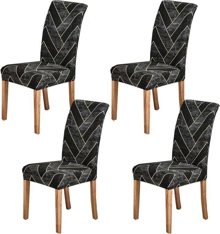 HZDHCLH Stuhlhussen 4er Set Stuhlbezüge Stretch abnehmbar, waschbar, Esszimmerstuhl-Schutzsitz für H