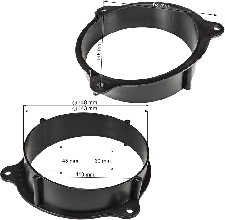 tomzz Audio 2834-023 Lautsprecherringe Adapter Halterungen kompatibel mit Mercedes Renault Citan Kan