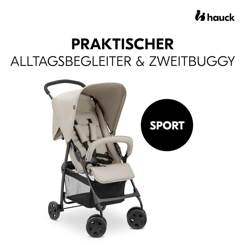 hauck Buggy Sport, Ultra Leicht - nur 5,9 kg, für Kinder bis 15 kg, Klein Zusammenklappbar, Reisebug