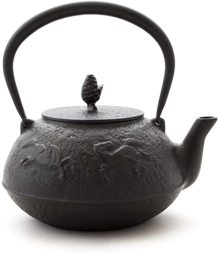 Iwachu Tetsubin Gusseisen, Teekessel Gusseisen Schwarz Uma, 1,5 L Handarbeit. Elektroherd und Gasher