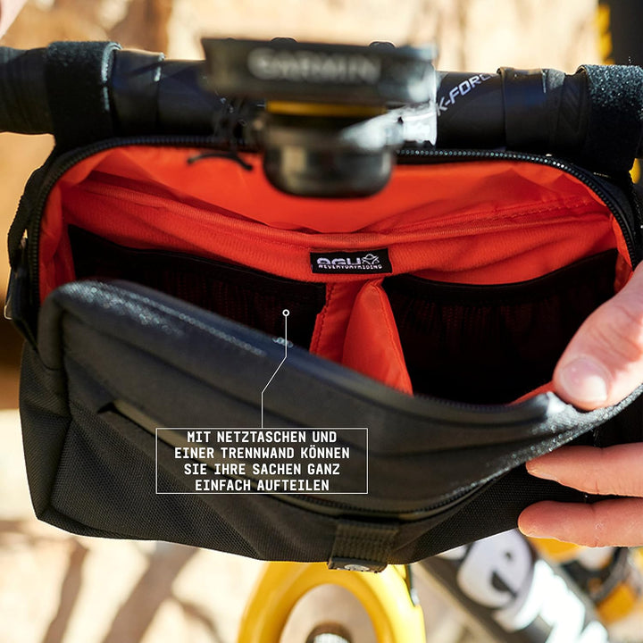 AGU Lenkertasche Bar Bag, 2L Fahrradtasche Lenker Vorne für Bikepacking, Rennradtasche, Wasserabweis