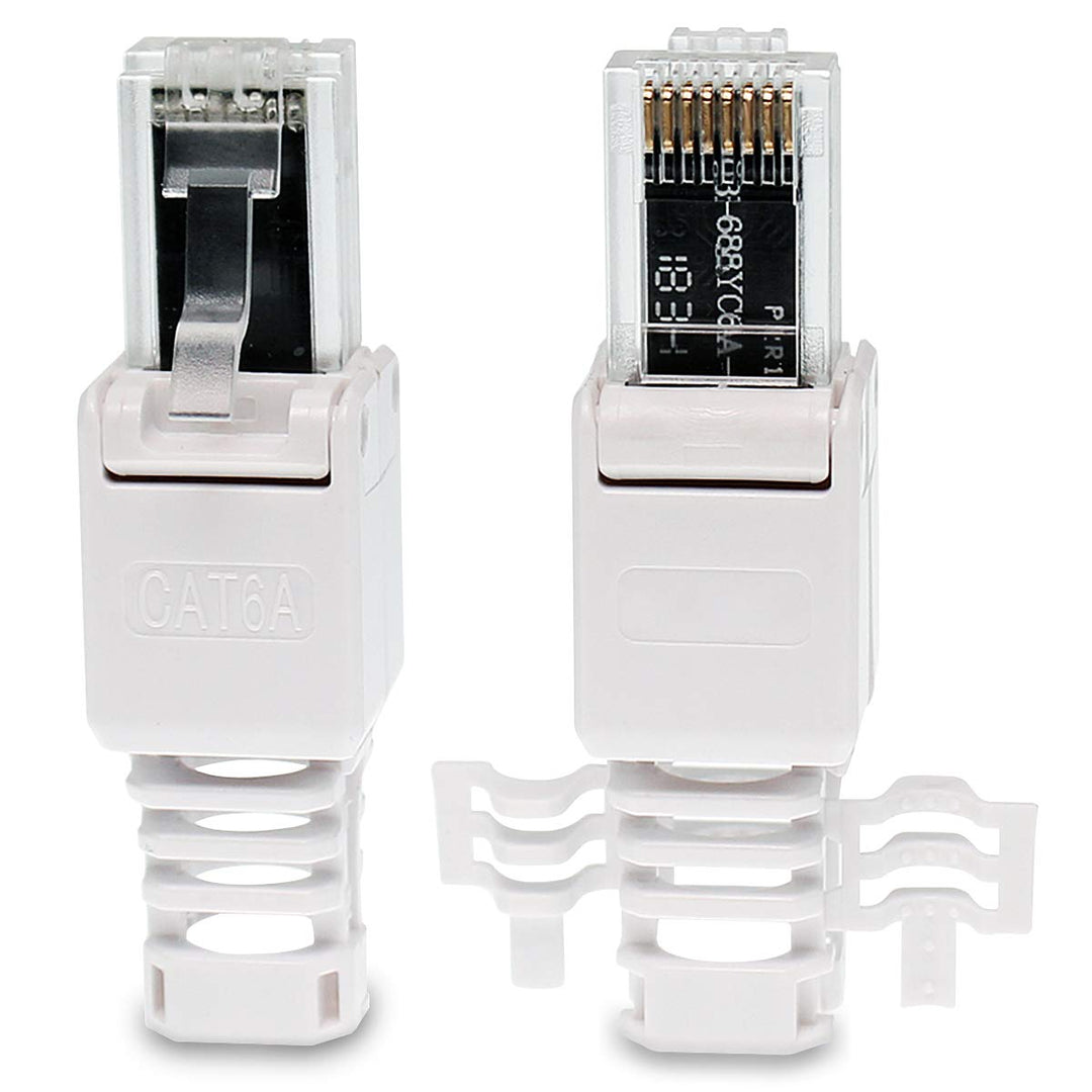16 Stück Netzwerkstecker werkzeuglos CAT6A RJ45 LAN UTP Kabel Stecker ohne Werkzeug werkzeugfrei CAT