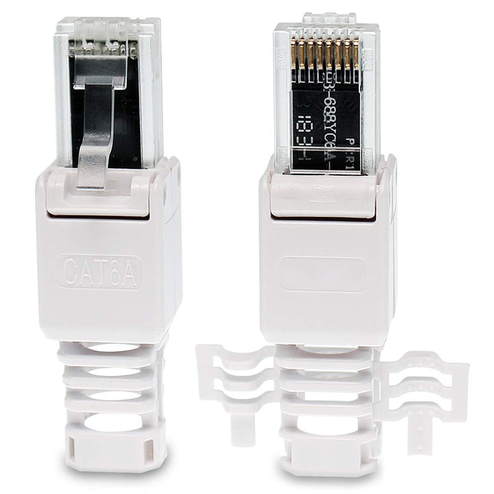 16 Stück Netzwerkstecker werkzeuglos CAT6A RJ45 LAN UTP Kabel Stecker ohne Werkzeug werkzeugfrei CAT