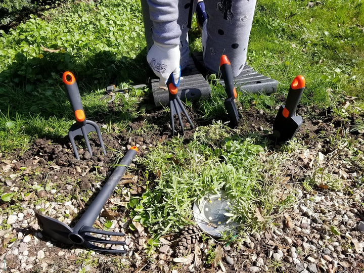 MIVOS 5-TLG Gartenwerkzeug Set für Gartenpflege – Gartenkralle – Umpflanzkelle – Kombihacke – Blumen