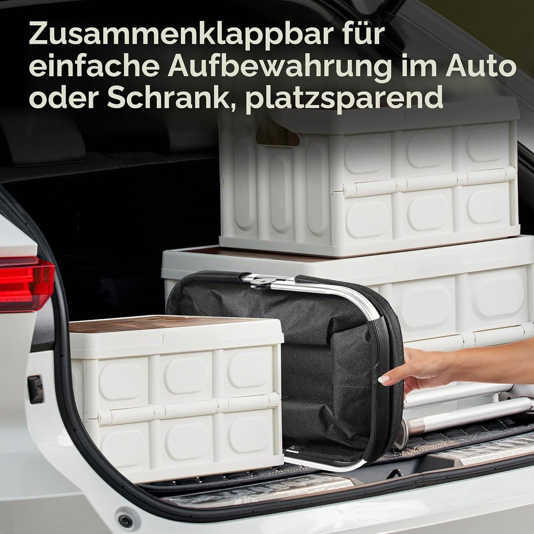Chumix 25L Einkaufskorb Faltbar, Picknickkorb, Mutti Korb, Haushalts-tragekorb, Lieblingskorb mit Al