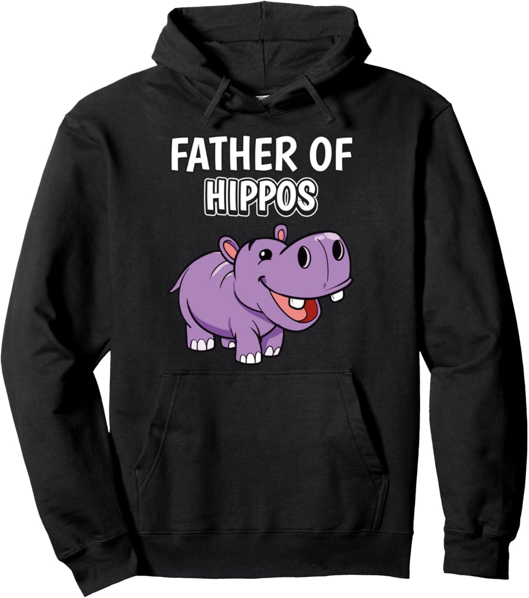 Herren Jungen Father Of Hippos Papa Vatertag Nilpferd Pullover Hoodie
