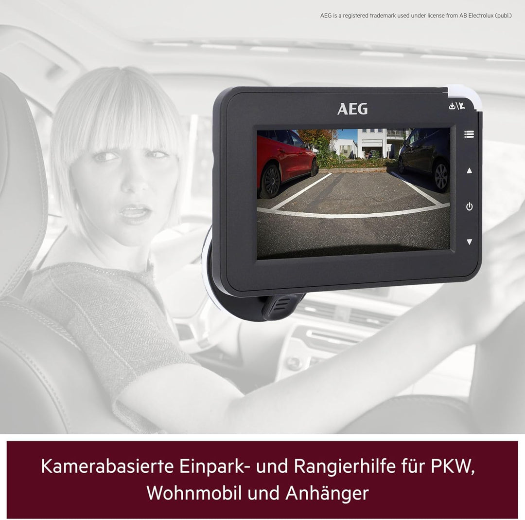 AEG Solarbetriebene Rückfahrkamera RV 4.3, kabellos, digital, Einpark-/Rangierhilfe, mit Funksender,