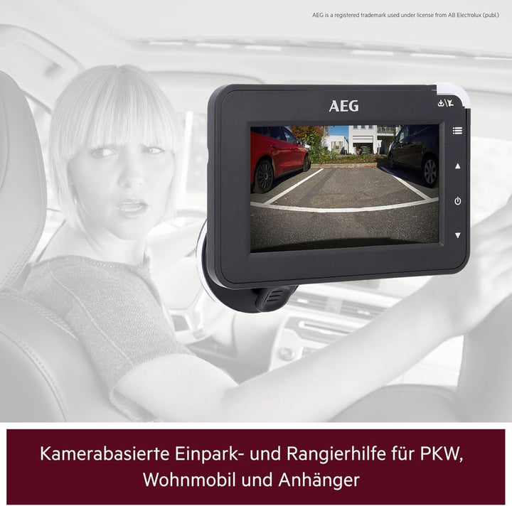 AEG Solarbetriebene Rückfahrkamera RV 4.3, kabellos, digital, Einpark-/Rangierhilfe, mit Funksender,