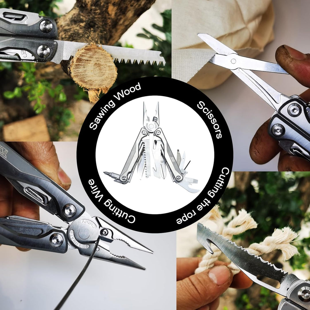SQT Multifunktionszange Multi-Tool Multifunktion mit Zange, Magnetische Schraubendreher &amp; Nylonetui