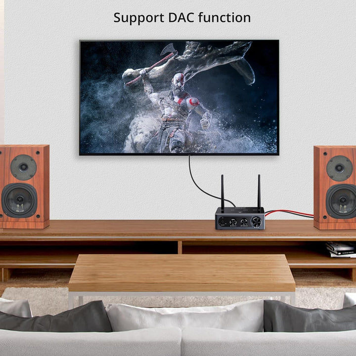 PROZOR Verstärker HiFi Stereo 2 Kanal 50W+50W Bluetooth Verstärker für Lautsprecher Kopfhörerverstär