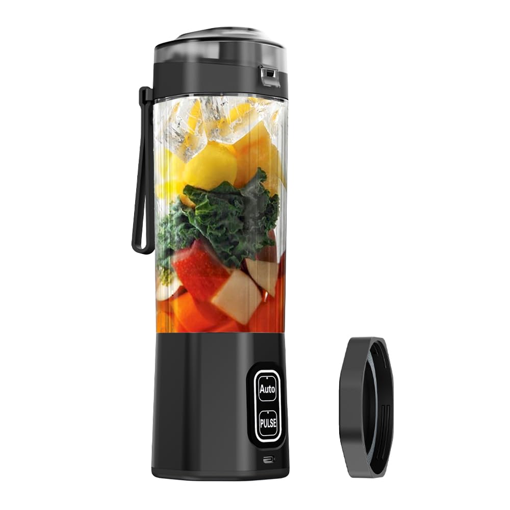 Tragbarer Mixer für Shakes und Smoothies, USB wiederaufladbar, 680 ml, persönlicher Mixer mit 6 Klin