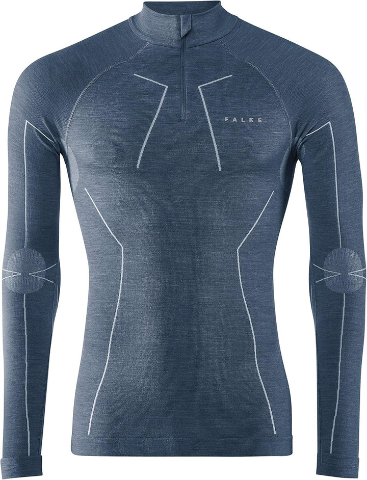FALKE Herren Wool-Tech High Zip Neck Funktionsshirt Langarm kalte bis sehr kalte Temperaturen Wäsche