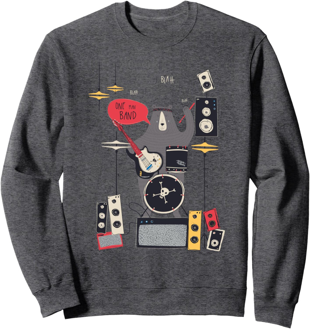 Rock Star Bear Rock & Roll 80er Jahre Geburtstag Musiker Jungen Mädchen Sweatshirt