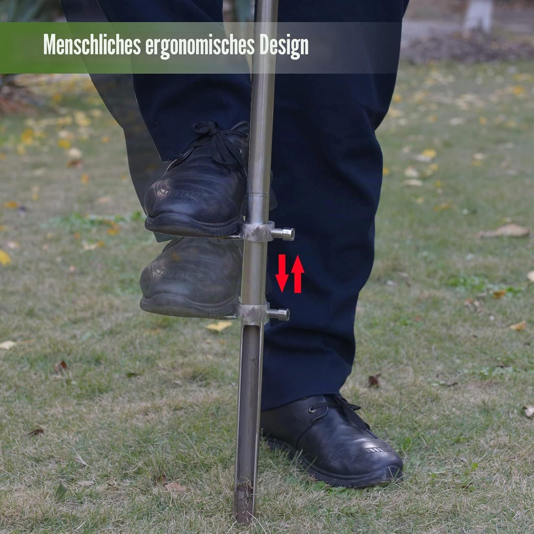 SurmountWay Bodenprobe 91,4 cm mit Fussstufen, Edelstahl-T-Stil-Griff, Bodentest-Kits, Bodensonden f
