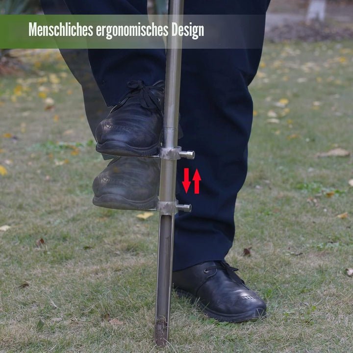 SurmountWay Bodenprobe 91,4 cm mit Fussstufen, Edelstahl-T-Stil-Griff, Bodentest-Kits, Bodensonden f
