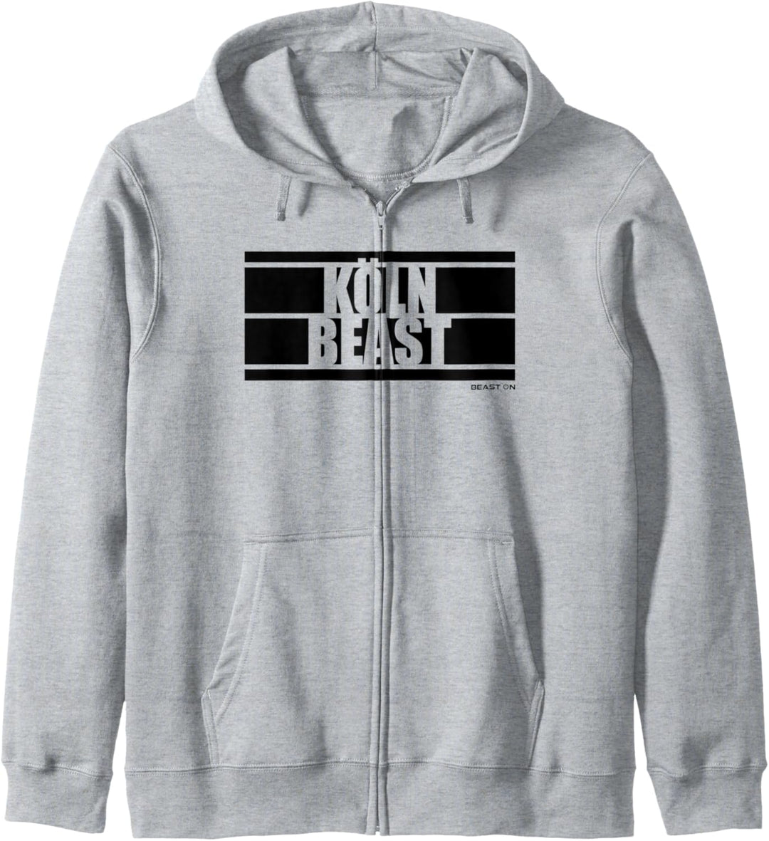 Köln Beast Fitness Training Gym Motivation Sprüche weisses Kapuzenjacke