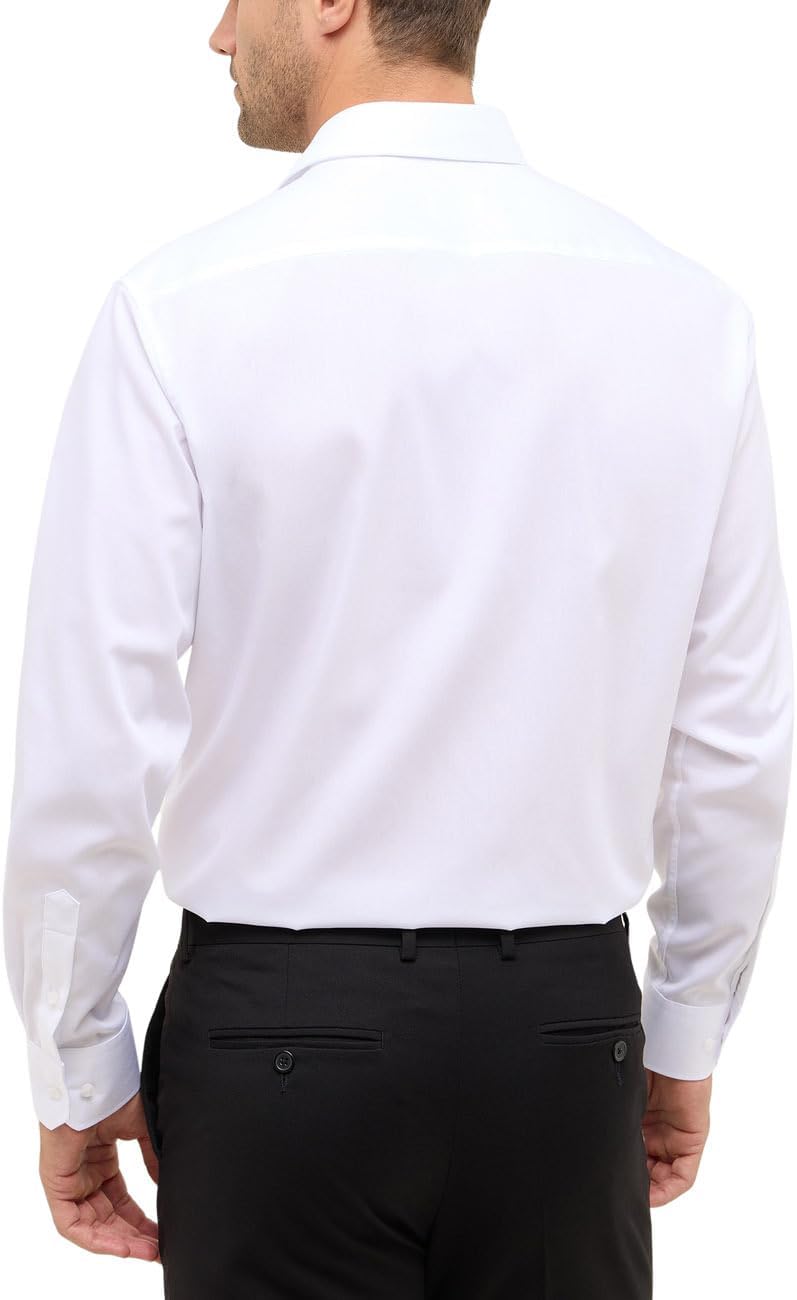 ETERNA Langarm Hemd COMFORT FIT Pinpoint unifarben mit Classic Kent Kragen 26 Weiss, 26 Weiss